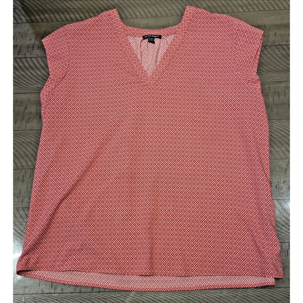 Hilary Radley red Polka Dot patterned Polyester  Sleeveless Top sheer womens XXL